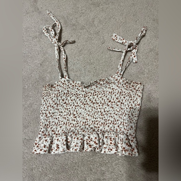 Garage rose pattern tie-strap tank top - Picture 1 of 5